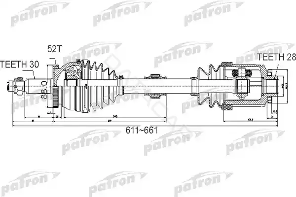 Приводной вал / Полуось PATRON PDS0501