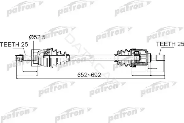 Приводной вал / Полуось PATRON PDS0503