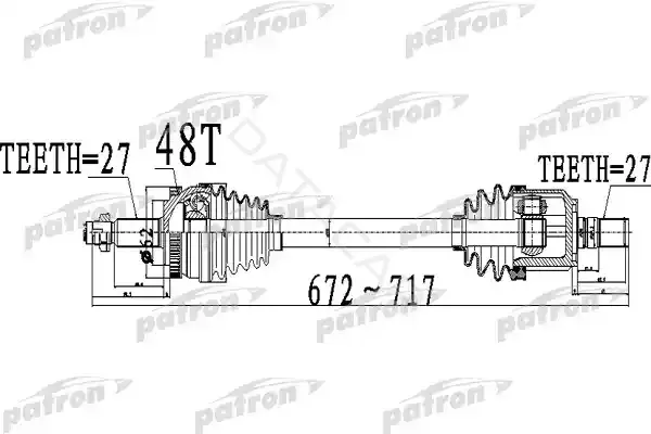 Приводной вал / Полуось PATRON PDS0507
