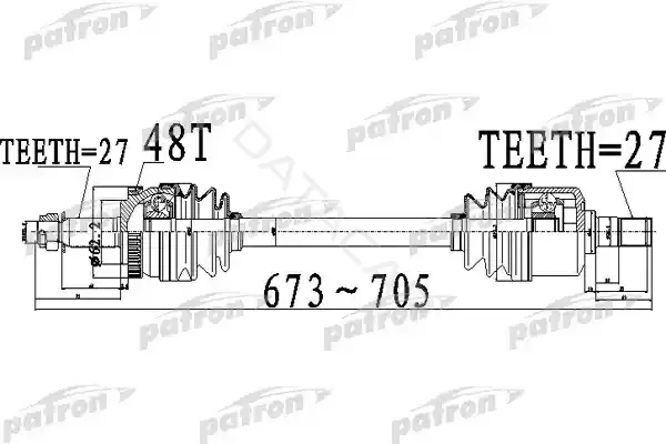 Приводной вал / Полуось PATRON PDS0510