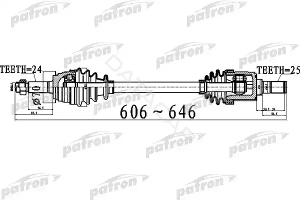 Приводной вал / Полуось PATRON PDS0515