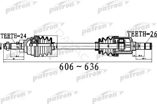 Приводной вал / Полуось PATRON PDS0516