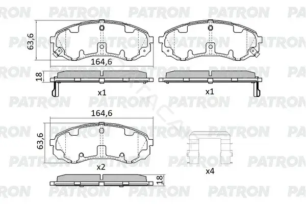 Тормозные колодки PATRON PBP016