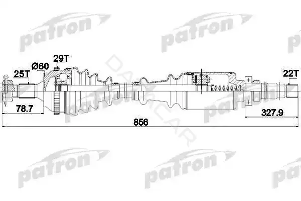 Приводной вал / Полуось PATRON PDS0105