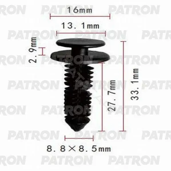 Клипсы, фиксаторы, зажимы PATRON P37-0669