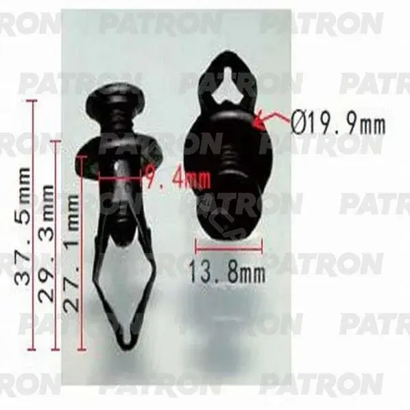 Клипсы, фиксаторы, зажимы PATRON P37-0908