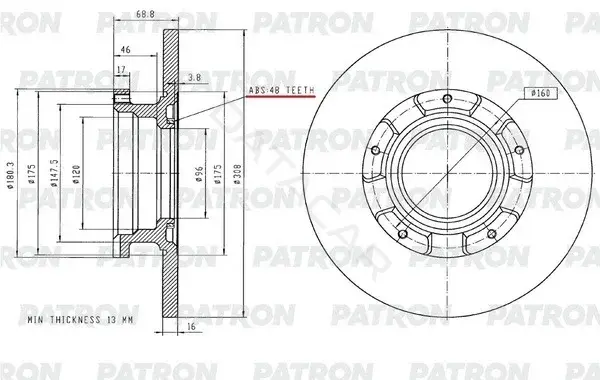 Тормозные диски PATRON PBD2928