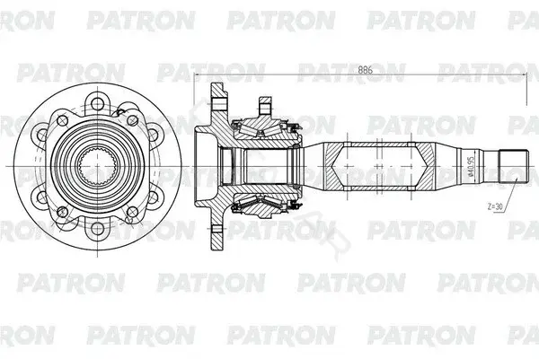 Приводной вал / Полуось PATRON PDS0565