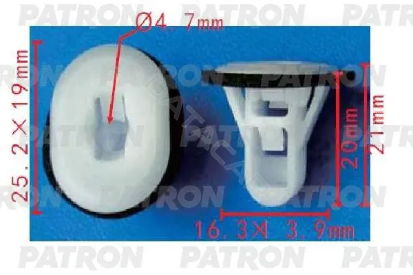 Клипсы, фиксаторы, зажимы PATRON P37-1595