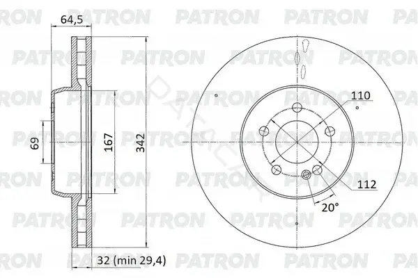 Тормозные диски PATRON PBD1315