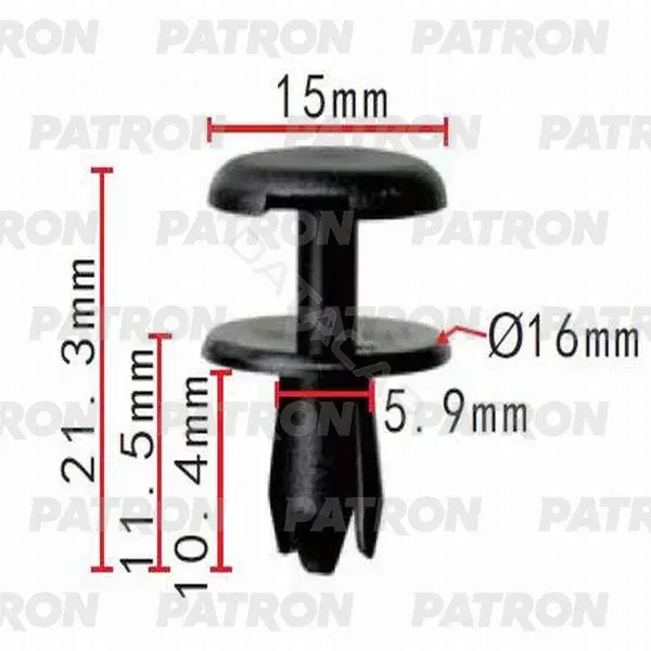 Клипсы, фиксаторы, зажимы PATRON P37-0213S
