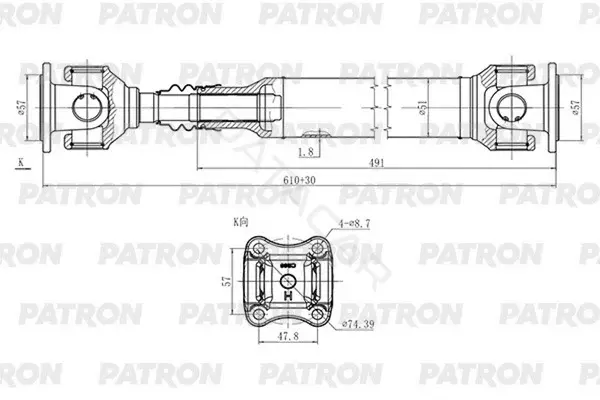 Кардан PATRON PKR018