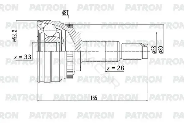 Приводной вал / Полуось PATRON PCV2320