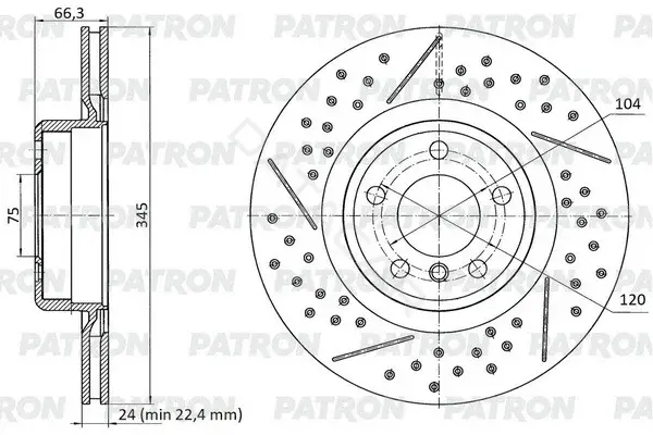 Тормозные диски PATRON PBD1388DR