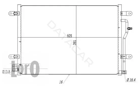 Радиатор кондиционера LORO 003-016-0008