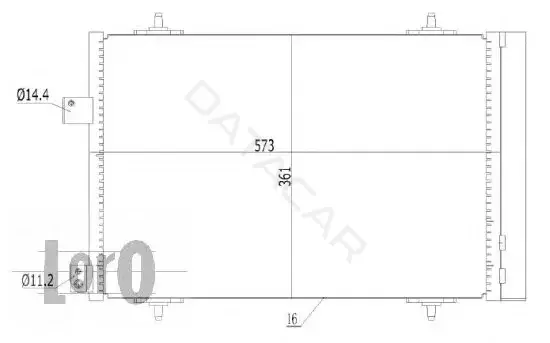 Радиатор кондиционера LORO 009-016-0003