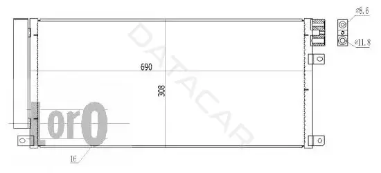 Радиатор кондиционера LORO 037-016-0007