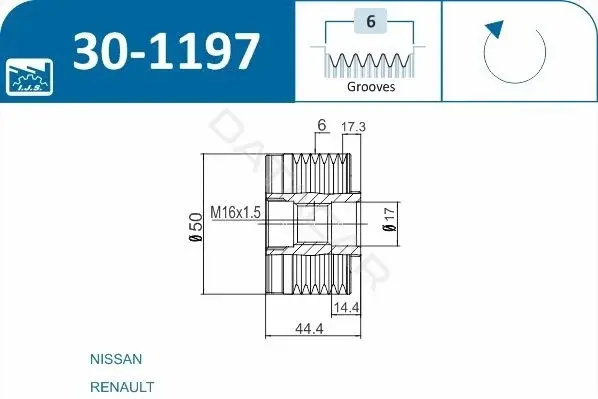 Шкив генератора IJS GROUP 30-1197