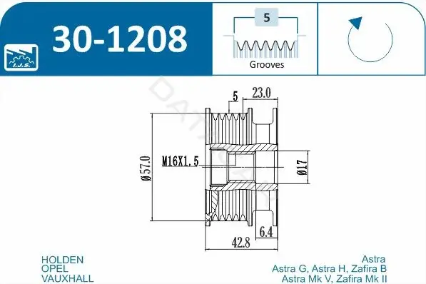 Шкив генератора IJS GROUP 30-1208