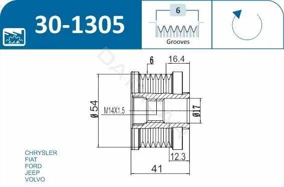 Шкив генератора IJS GROUP 30-1305