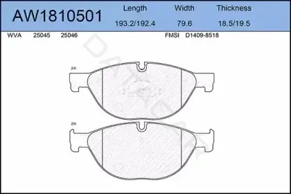Тормозные колодки AYWIPARTS AW1810501
