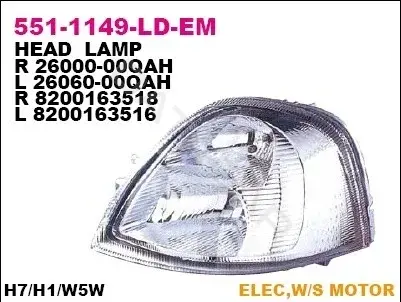 Фары DEPO 551-1149L-LD-EM