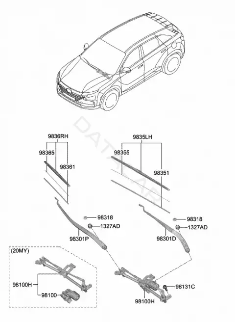 Щетки стеклоочистителя HYUNDAI/KIA/MOBIS 98360S1000