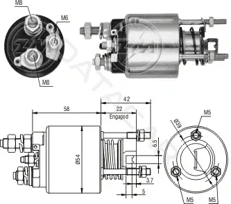 Реле втягивающее ZM ZM2-595