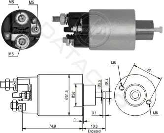 Реле втягивающее ZM ZM2-993