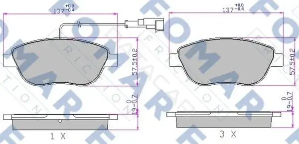 Тормозные колодки FOMAR FO907681