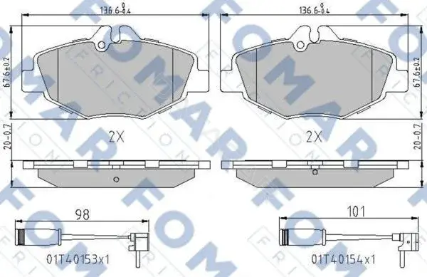 Тормозные колодки FOMAR FO911081