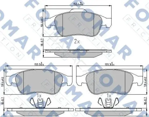 Тормозные колодки FOMAR FO931481