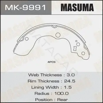 Барабанные колодки MASUMA MK-9991