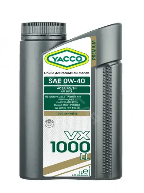 Масло моторное YACCO YACCO0W40VX1000LL/1