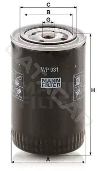 Масляный фильтр MANN WP931