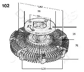 Вискомуфта вентилятора JAPANPARTS VC-102