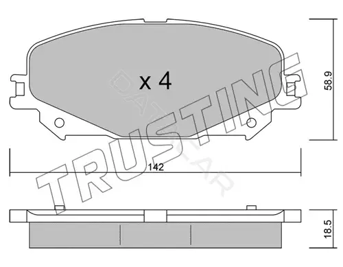 Тормозные колодки TRUSTING 1176.0