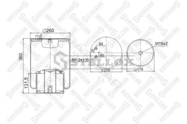 Пневмоподушка STELLOX 90-48821-SX