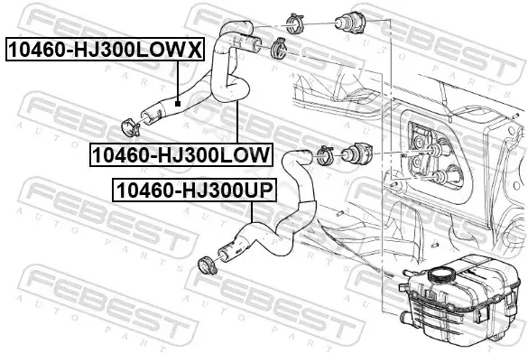 Патрубки системы охлаждения FEBEST 10460-HJ300LOW