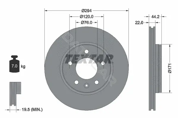Тормозные диски TEXTAR 92121403
