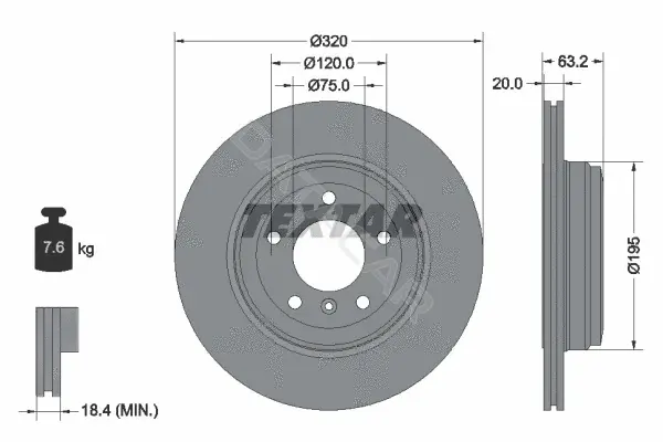 Тормозные диски TEXTAR 92122703