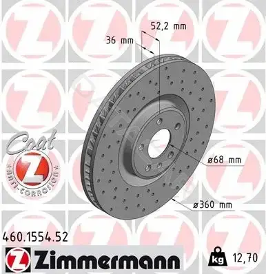 Тормозные диски ZIMMERMANN 460.1554.52