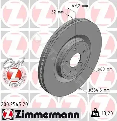 Тормозные диски ZIMMERMANN 200.2545.20