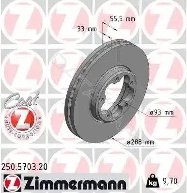 Тормозные диски ZIMMERMANN 250.5703.20