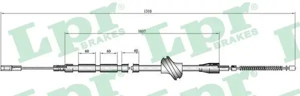 Трос ручника LPR/AP/RAL C0043B