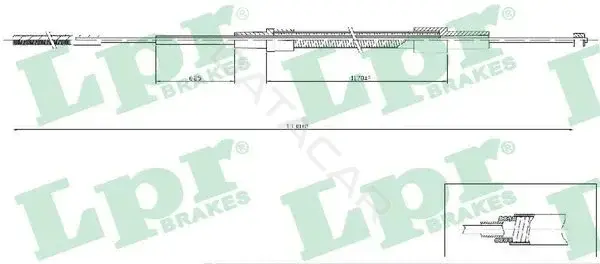 Трос ручника LPR/AP/RAL C0078B