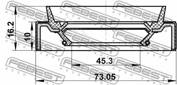 Сальник коленвала FEBEST 95JBS-47731016R