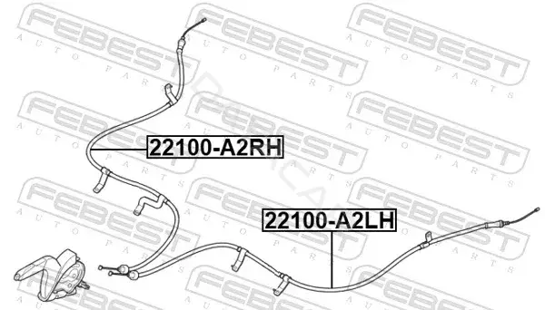 Трос ручника FEBEST 22100-A2LH