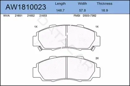 Тормозные колодки AYWIPARTS AW1810023