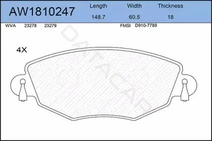 Тормозные колодки AYWIPARTS AW1810247